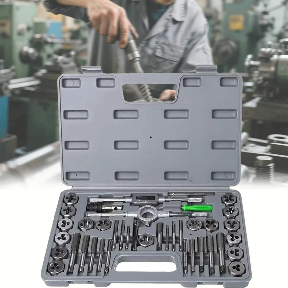 Jeu de tarauds et filières en acier inoxydable 40 pièces Kit de filetage manuel Automne 2025 Boîtier de rangement durable