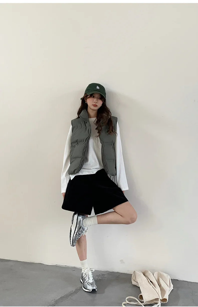 Lightweight Women's Down Vest - Cropped Boxy, Duck Fill