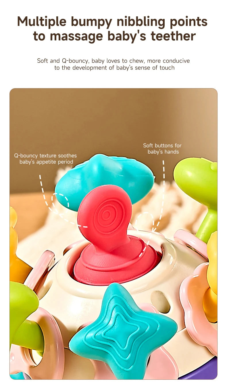 Baby Teether Rattle Hand Grip Sensory Ball Toy Newborn