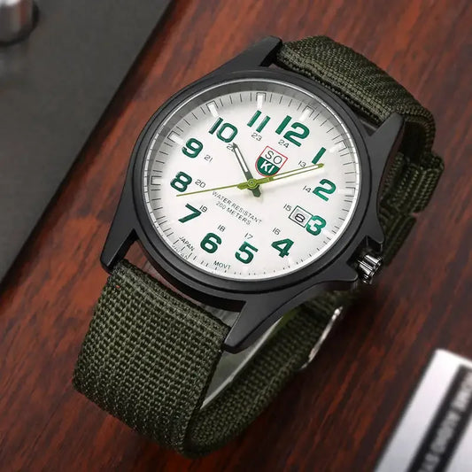 Watch Nylon Strap Quartz Military Style Durable