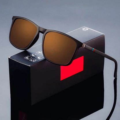 Occhiali da sole polarizzati Fashion Square per uomini - UV400 occhiali di lusso per guida e pesca