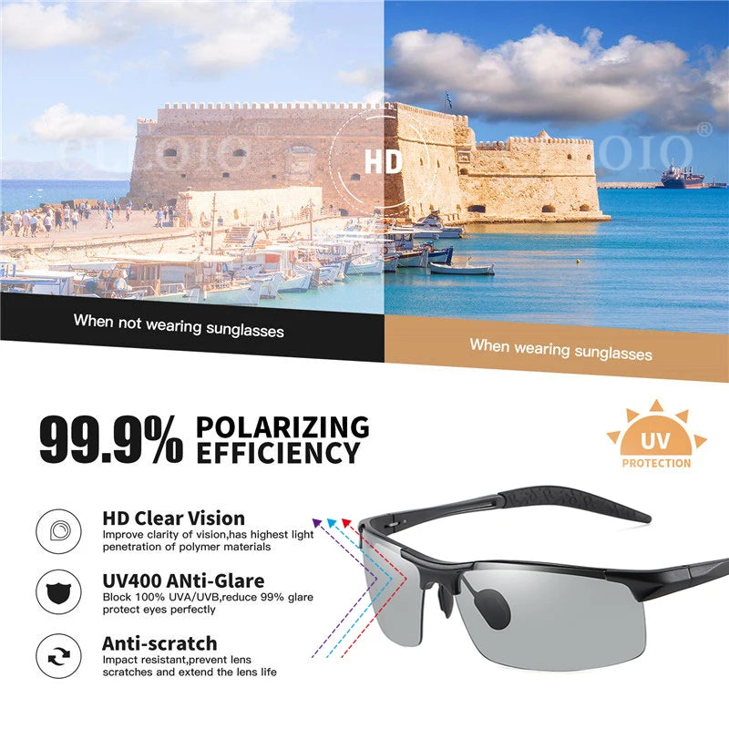 Photochromic Sunglasses Polarized Day Night Driving Glasses With Anti Glare UV Protection Summer 2026