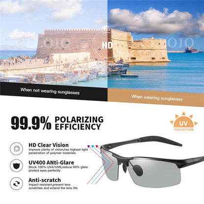 Photochromic Sunglasses Polarized Day Night Driving Glasses With Anti Glare UV Protection Summer 2026