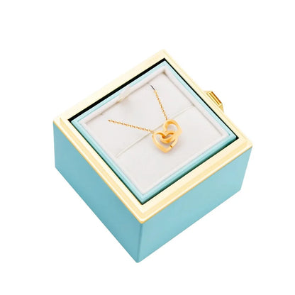 Collar de Corazón Personalizado con Rosa Real – Regalo Personalizado para el Día de la Madre Caja de Regalo con Flor de Rosa Real
