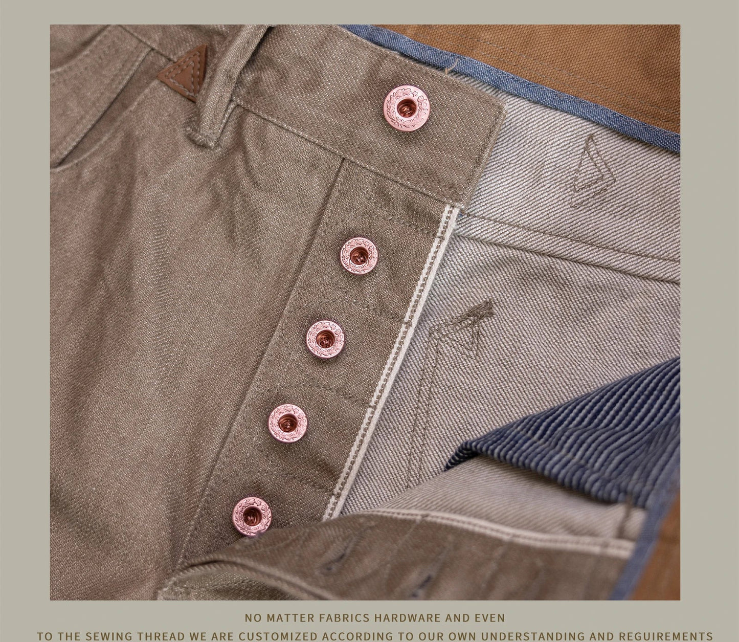 Holdbare avslappede rette jeans for menn - løse selvedge casual