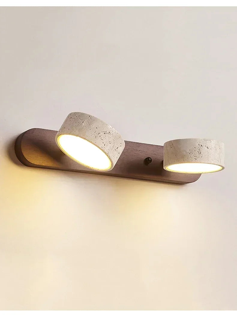 Japandi Wabi Sabi Round LED Wall Light With Mirror Bathroom