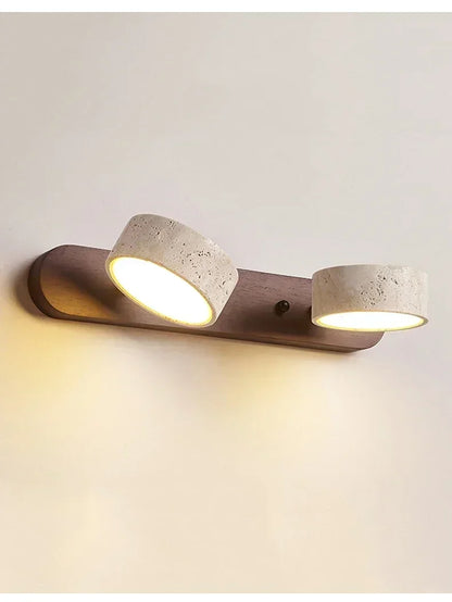 Japandi Wabi Sabi Round LED Wall Light With Mirror Bathroom