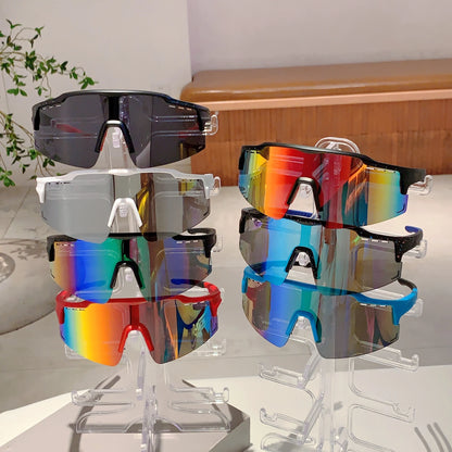 Oversized Sports Sunglasses Men, 2025 Punk Mirror Anti-UV Riding Shades