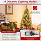 Artificial Pre-Lit Christmas Tree - Hinged Xmas Tree with 200 Warm-White LED Lights, 8 Lighting Modes, 450 Lush Branch Tips