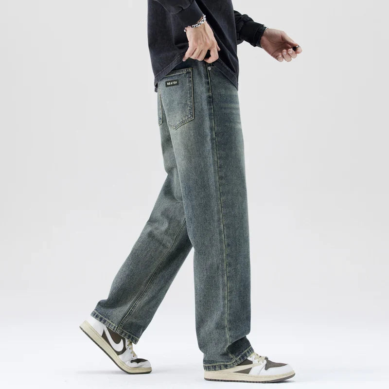 Jeans para hombre de peso pesado - Corte recto holgado, algodón street