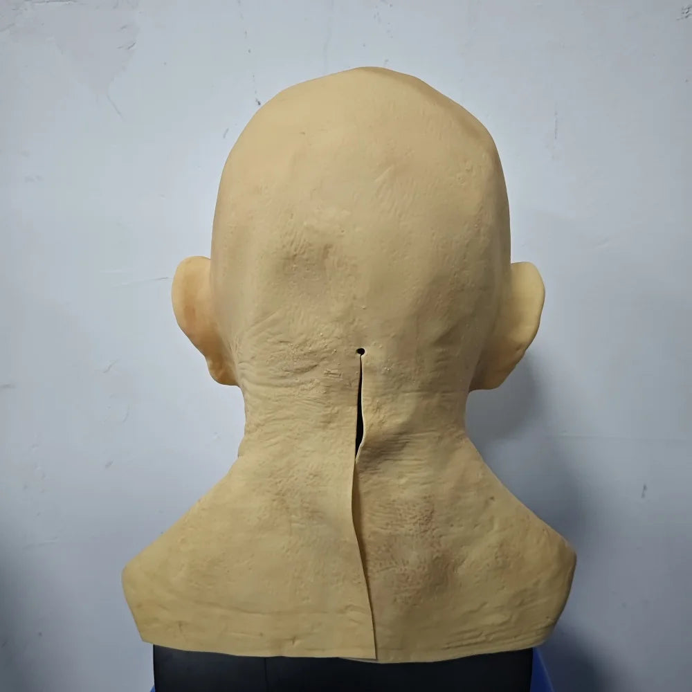 Realistisch latex cosplaymasker voor een kale oude man met rimpels en volledige hoofdbedekking, attribuut voor Halloweenmaskeradefeest 2026