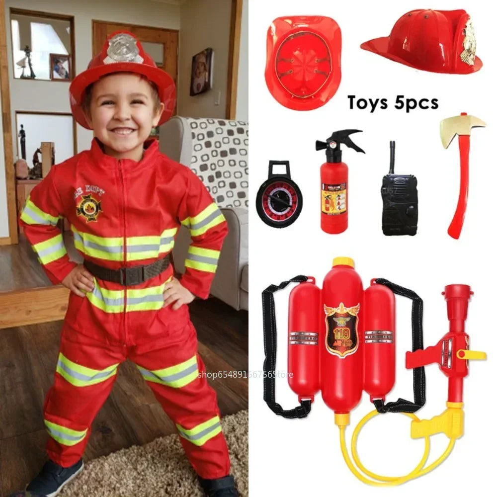 Children Fireman Sam Halloween Cosplay Costume Set with Hat and Accessories for Kids 2026