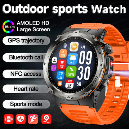 GPS Sports Smart Watch With AMOLED Display Compass NFC HD Calls Waterproof 500mAh Battery Fall 2025 Outdoor Trend