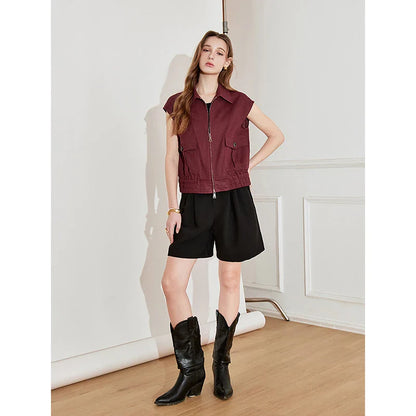 Lightweight Women's Sleeveless Jacket - Linen Cotton, Spring