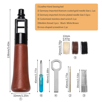 Kit de couture en cuir – ensemble d'outils premium pour couture à la main pour artisanat cuir et réparation de toile, cadeau automne 2026