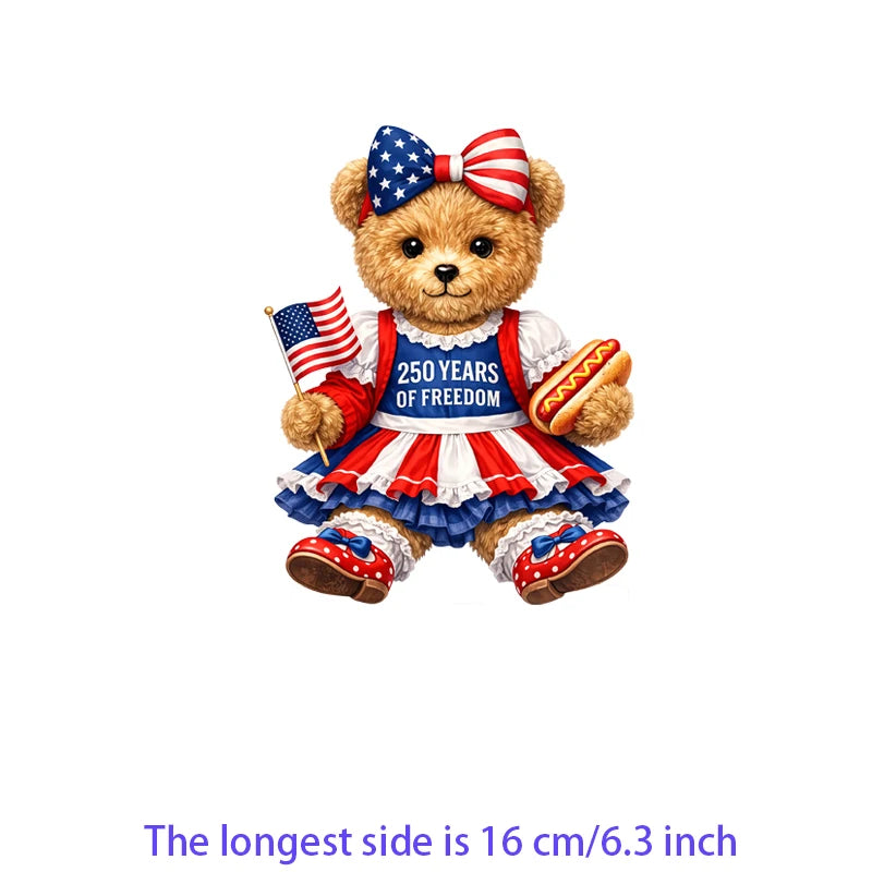 Iron On Patches USA Flag Bald Eagle Heat Transfer Set Patriotic 4th Of July DIY Clothing Decor 2026