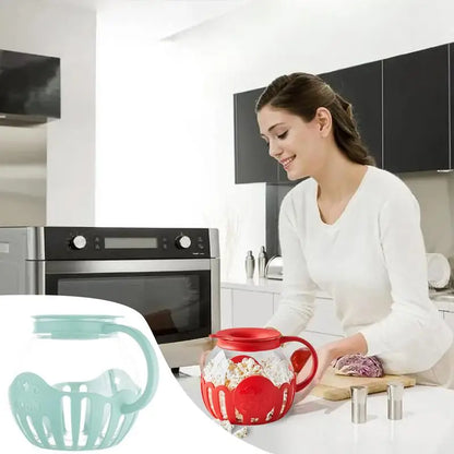 Molde para palomitas de maíz para microondas 2.25 cuartos Tazón de silicona para palomitas Noche de película 2025 Snack fácil y saludable