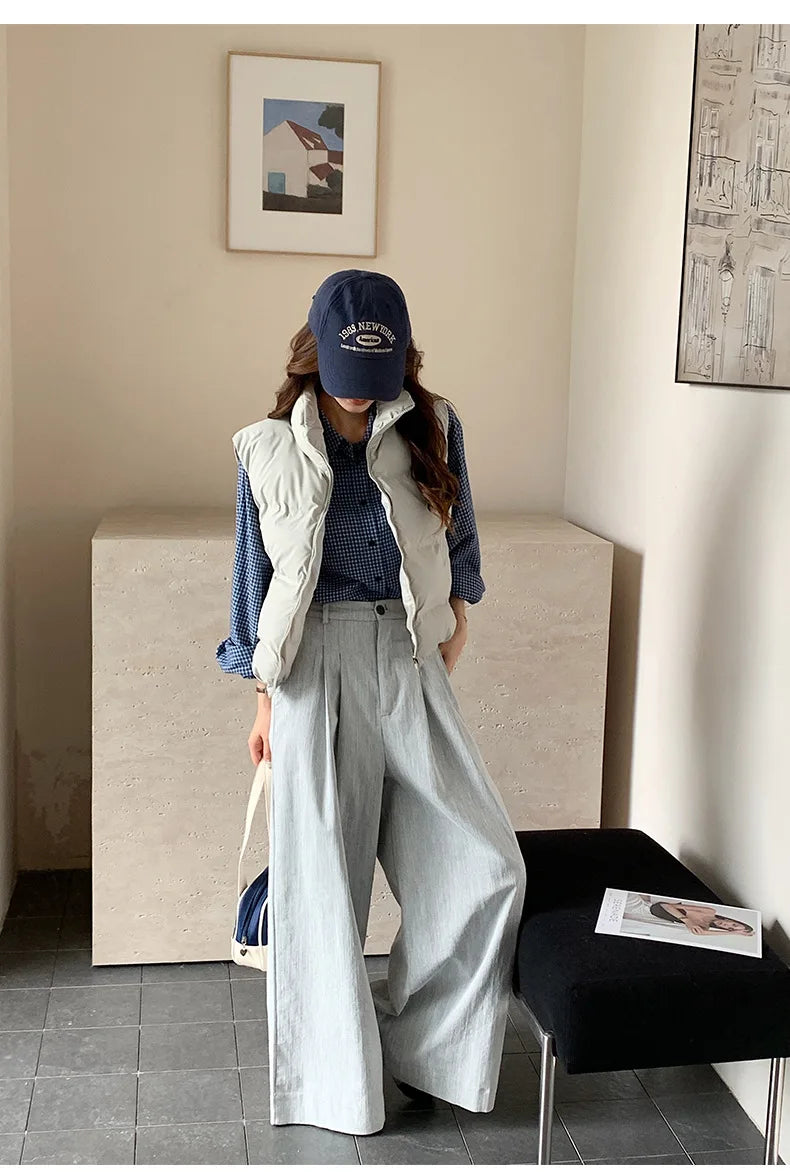 Lightweight Women's Down Vest - Cropped Boxy, Duck Fill