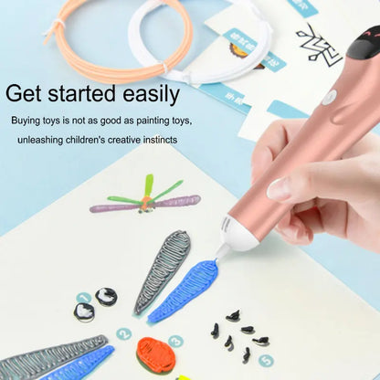 3D Pen Low Temperature PCL Filament Drawing DIY Toy For Kids - Safe Gift For Girls & Boys