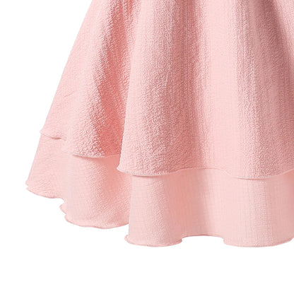 Lightweight Girls' Dress - Tiered Sling Dress, Polyester Elastane, For Birthday Party, Pageant, Communion