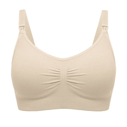 Breathable women's nursing bra – seamless wire-free maternity, nylon, all seasons