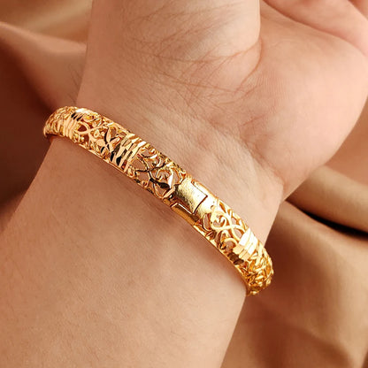 Guld Färgad Armband Öppen Design Bröllopsarmband Dubai Stil