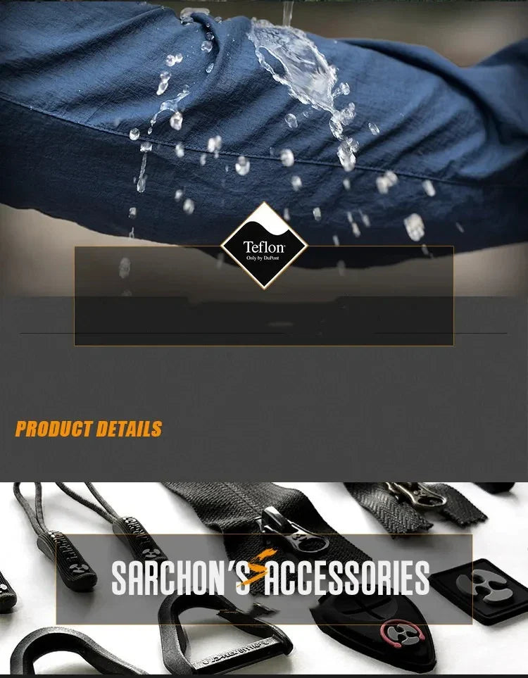 Chaqueta ligera para hombre - Cremallera táctica, poliéster, verano