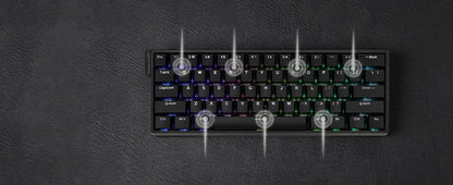 Teclado mecánico intercambiable en caliente del 60 por ciento aluminio RGB Hall