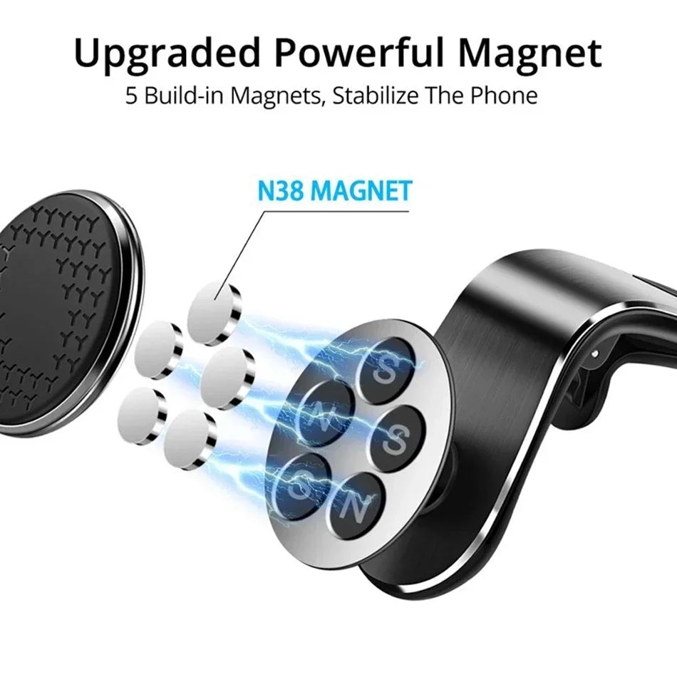 Magnetic Car Phone Holder Air Vent Clip Mount - Universal Car Accessories for iPhone, Samsung