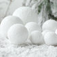 8cm White Foam Christmas Ornaments - Round DIY Tree Decor, 6-Pack Holiday Hanging Balls for Home Navidad New Year Celebrations