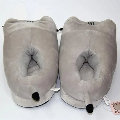 Warm women's cat-face slippers – full-coverage cat-face design, plush, indoor home use