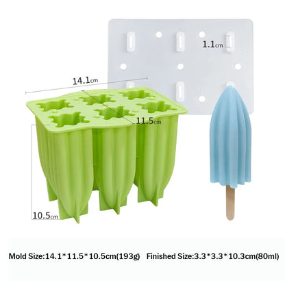 Variant image for 6-Hole Silicone Popsicle Molds for Homemade Ice Cream, Easy Release Ice Pop Maker with Cover and Sticks-7
