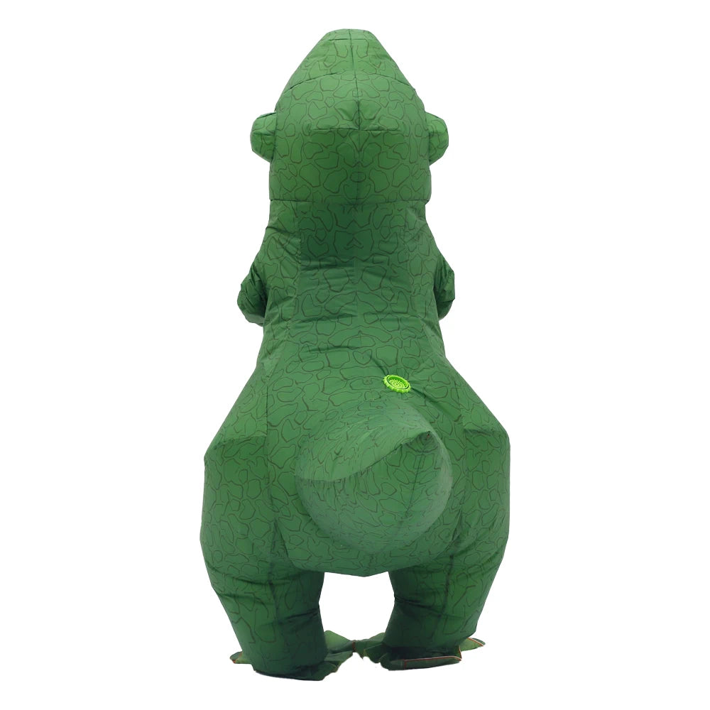 Groen opblaasbaar dinosaurus-mascottekostuum voor volwassenen, personagekostuum voor Halloween en verjaardagsfeest 2026