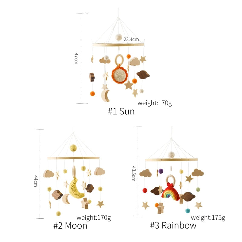 Hot Air Balloon Crib Mobile Newborn Sensory Toys Soothing