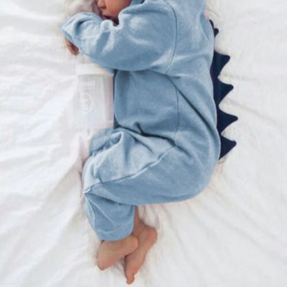 Newborn Baby Dinosaur Hooded Romper Jumpsuit Autumn Winter Clothes for Boys and Girls