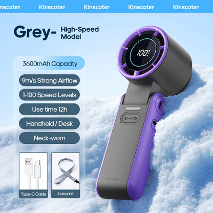 Handheld Fan Foldable Outdoor Cooling 3600mAh Battery 100 Level Turbo Summer 2026