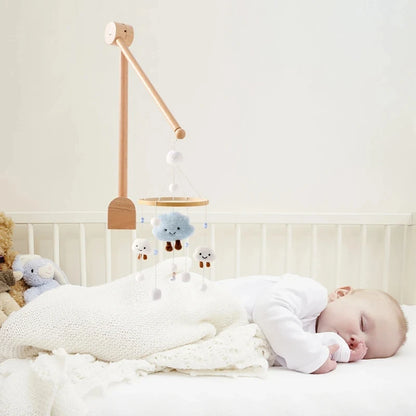Wooden Baby Mobile Crib Arm Holder Newborn Sensory Toys