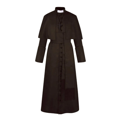 Middeleeuws katholiek priesterkostuum, pauselijke geestelijke, kazuifel-cosplaykostuum voor mannen, Halloween 2026