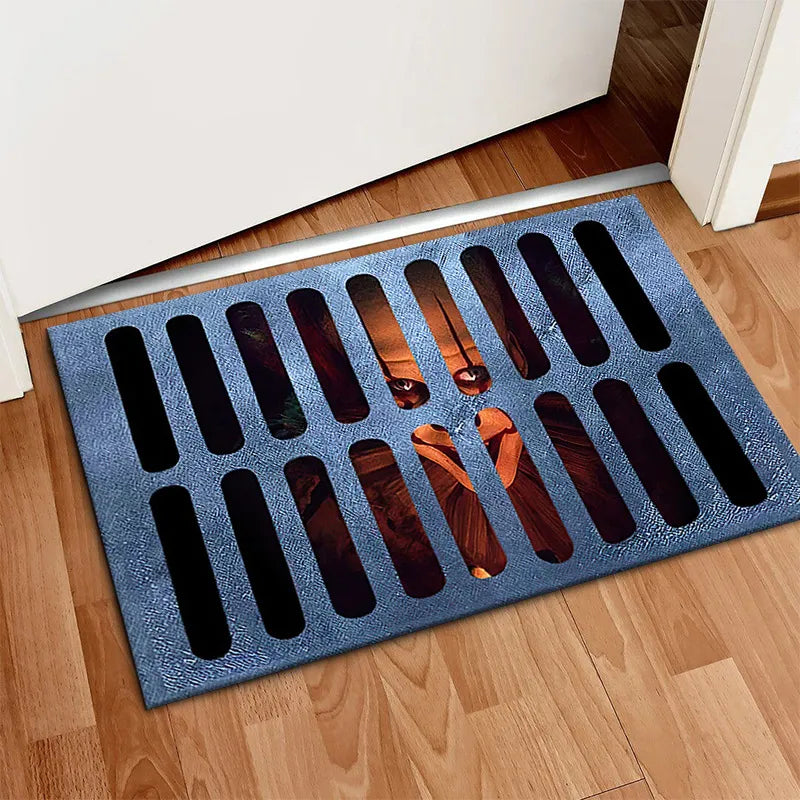 Spooky Polyester Halloween Doormat - Non-Slip, Quick-Dry Entryway Mat for Trick-or-Treaters, Multiple Sizes Available