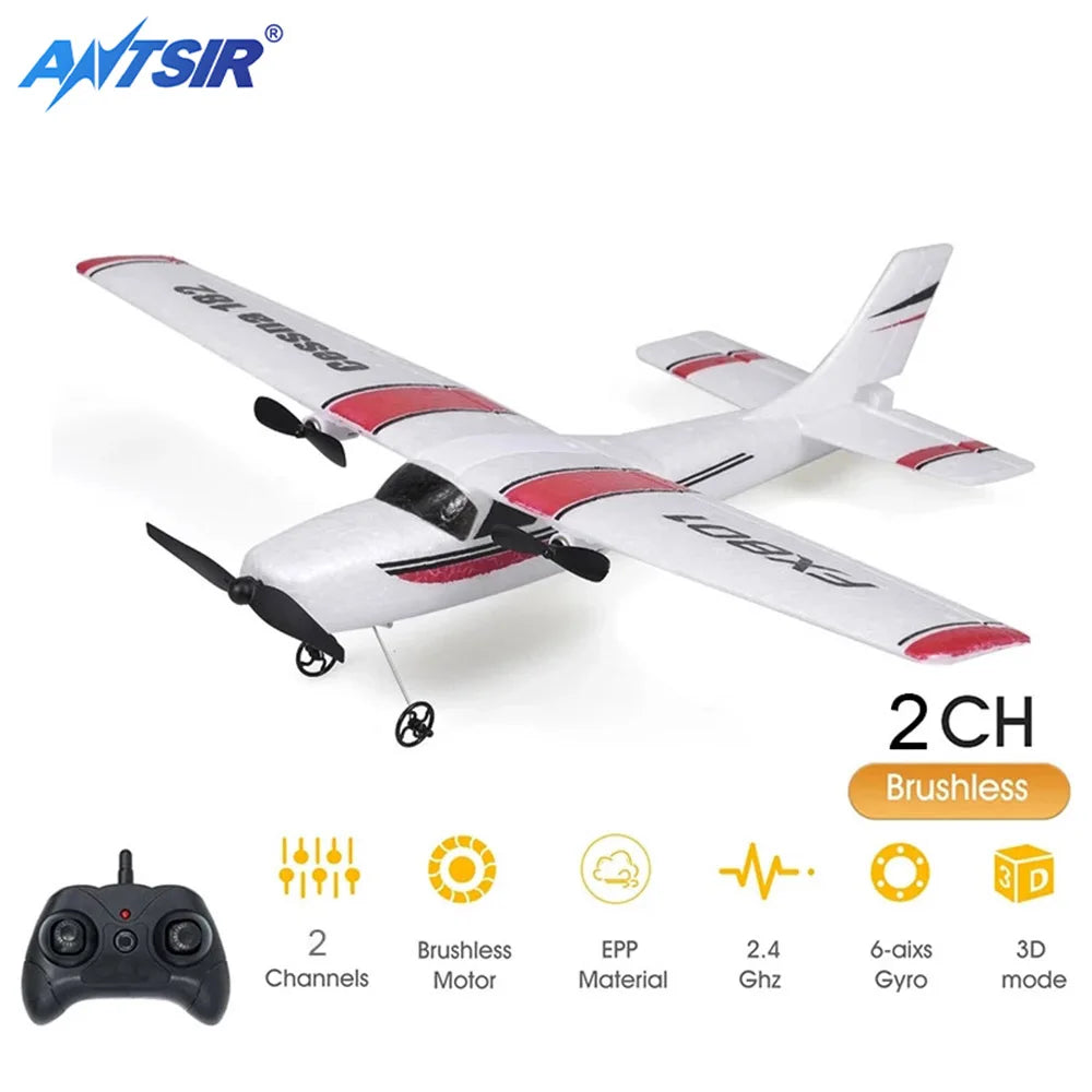 EPP Foam FX801 RC Plane - 2CH Remote Control Aircraft for Kids, Easy Assembly Toy Gift