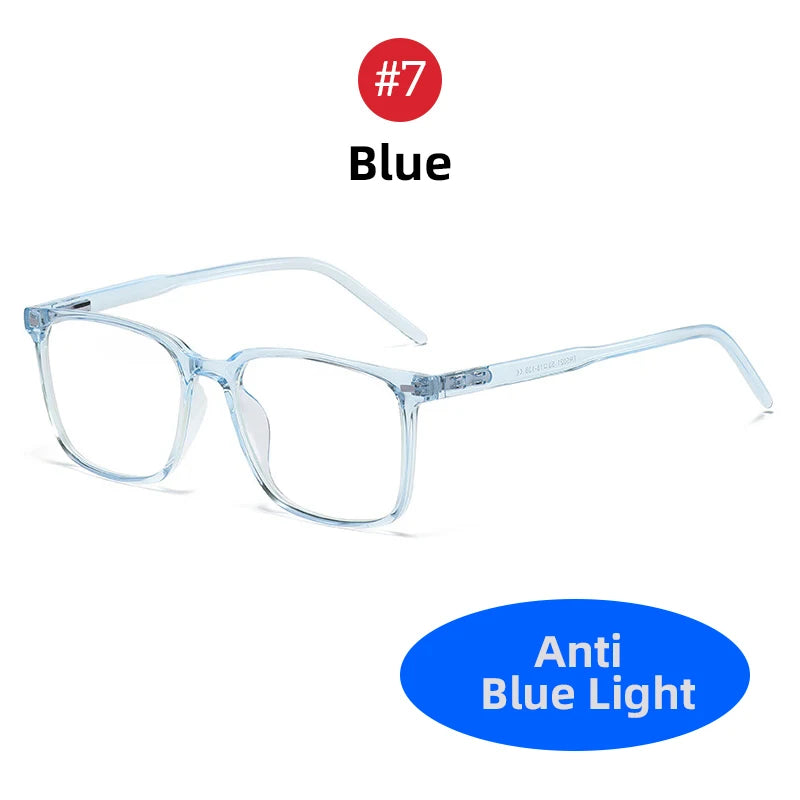 Blue Light Blocking Glasses – Square Frame TR90 Lightweight Eyewear, Back to School 2026 Trend, Anti Blue Light for Computer Use