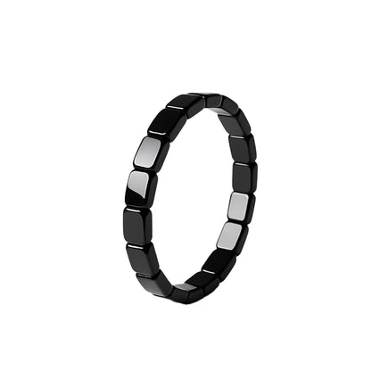 Supportive men's hematite bracelet – natural stone beaded stretch, geometric, gift jewelry