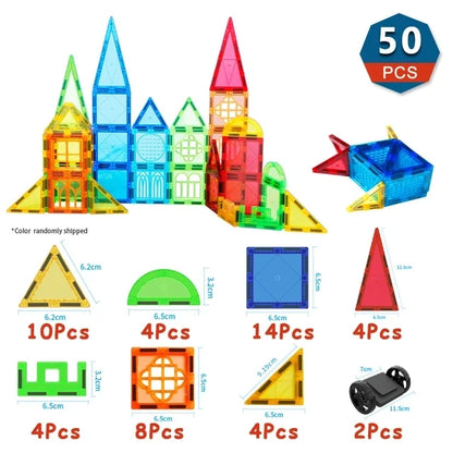 Magnetic Building Blocks Set - Colorful Educational Architecture Puzzle for Kids, Creative Developmental Toy for Ages 3+ - Ideal Birthday & Holiday Gift