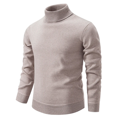 Warm Men’s Turtleneck Sweater - Slim Fit, Wool, Winter