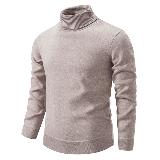 Warm Men’s Turtleneck Sweater - Slim Fit, Wool, Winter