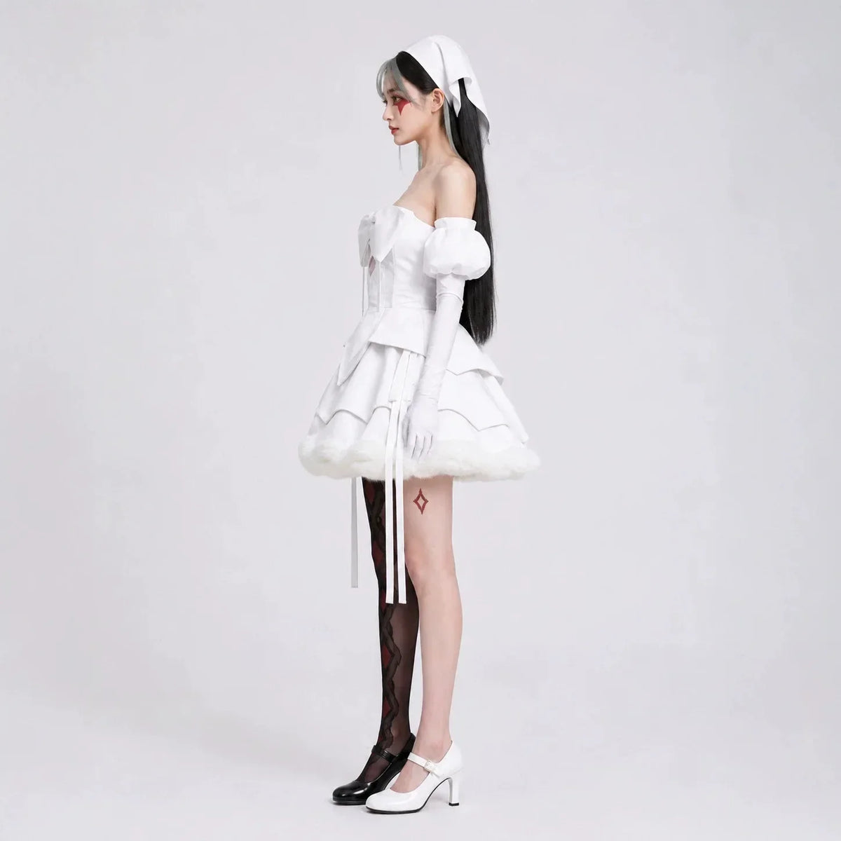 Alien Stage Zombie Mizi Sua-cosplaykostuum, complete set met witte jurk voor vrouwen en volwassenen, Halloween 2026