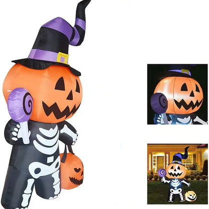 Halloween Inflatable 6ft Pumpkin Skull Yard Decor 2025