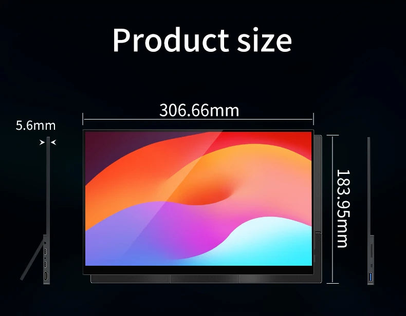 OLED 13.3 bærbar skjerm metallramme reiseskjerm