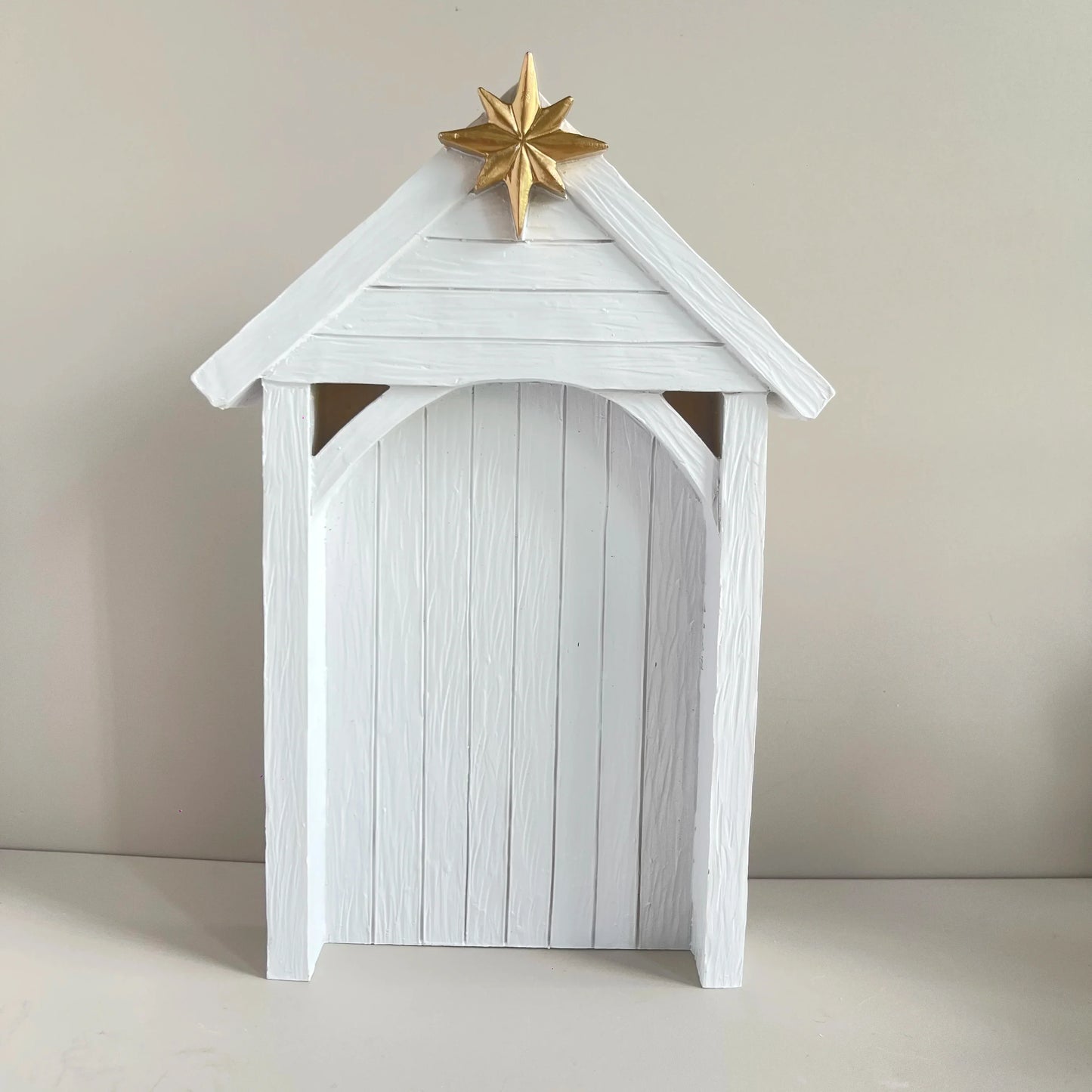 Nativity Scene Large 7-Piece Set White And Gold Resin Figures Faceless Holy Family Christmas Decor 2025 Gift