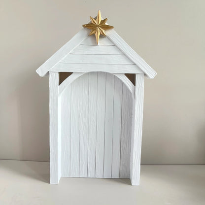 Nativity Scene Large 7-Piece Set White And Gold Resin Figures Faceless Holy Family Christmas Decor 2025 Gift